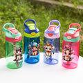 Botella de agua para niños de 16 oz con nombre y asa de pajita de silicona personalizada con lazo de vaca de las tierras altas Regalo de cumpleaños de vuelta al cole para niños y niñas