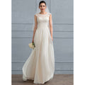 Bridal Wedding Dress Yellow Sleeveless Long Scoop A-line