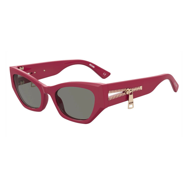 Moschino Zip-Detail Cat-Eye Sunglasses — Red