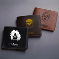 Personalizada estilo cómic personaje plegable de cuero de la PU Billetera con nombre Aniversario Cumpleaños Regalo de Navidad para el hombre