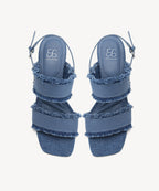 DenimTrim Square Toe Stiletto Sandal