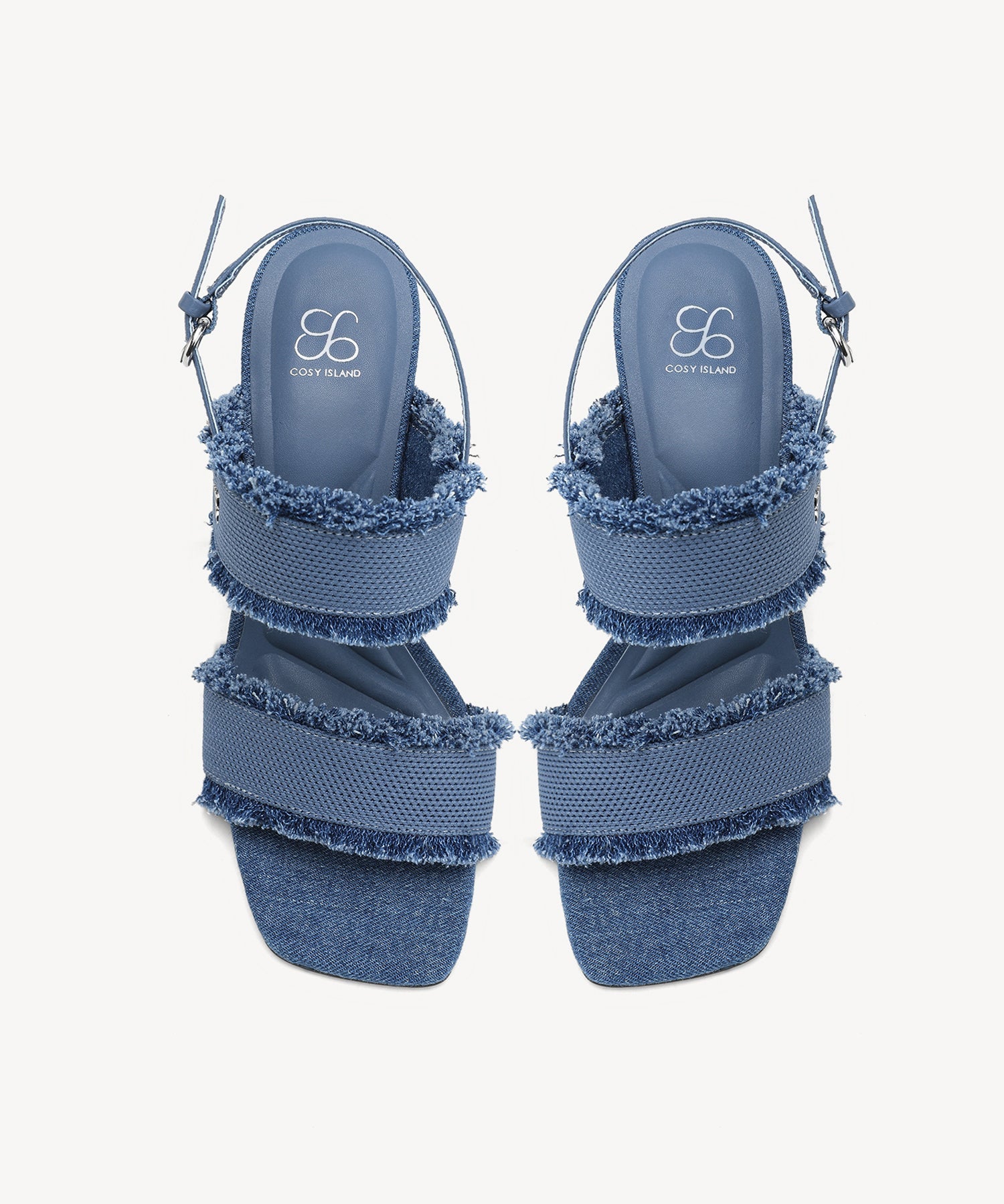 DenimTrim Square Toe Stiletto Sandal