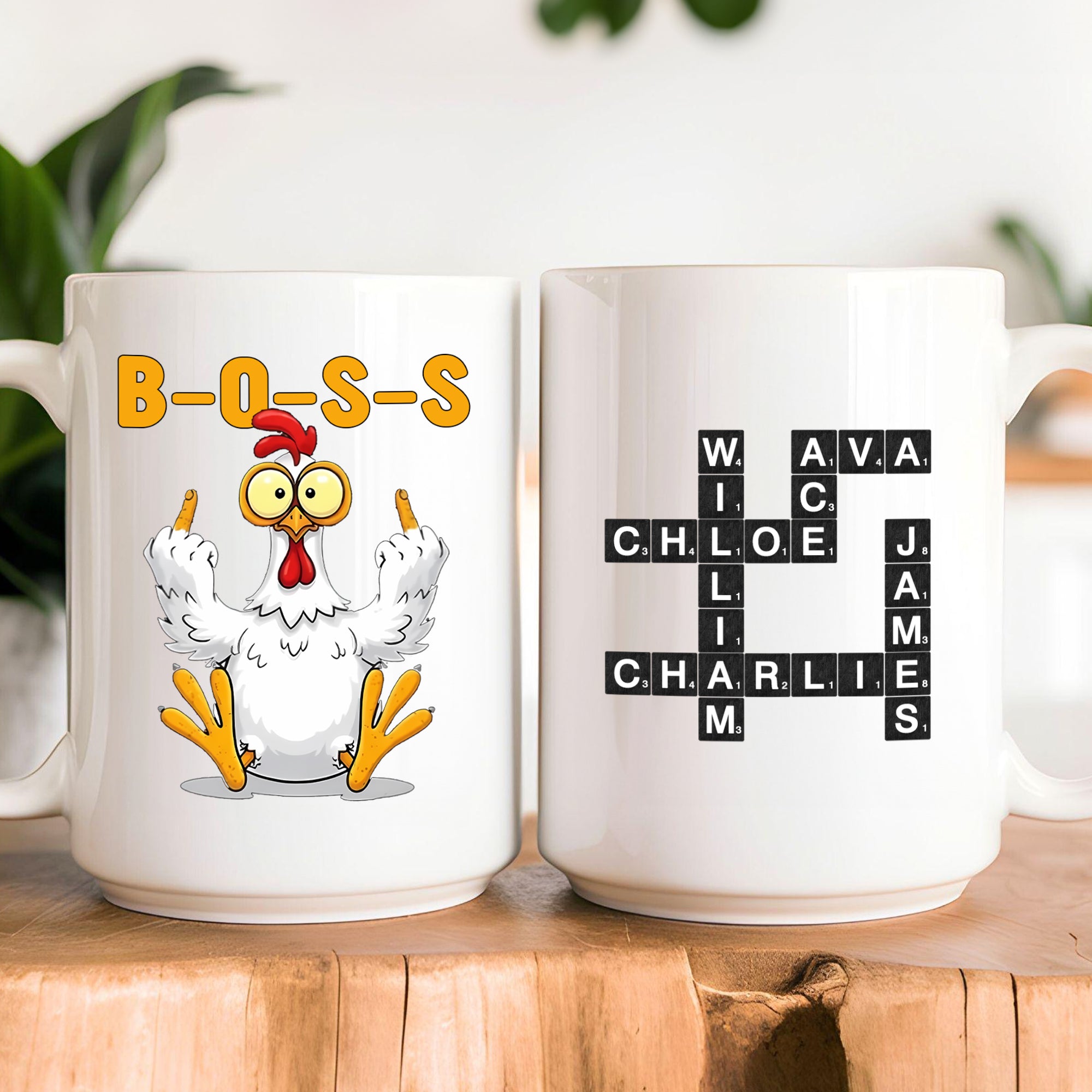 Personalizada Humor Pollo Crucigrama Juego 11 oz 15 oz Taza de Cerámica con Texto Equipo Cumpleaños Regalo para Colegas Amigos