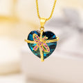 Personalizada en forma de corazón collar de piedras preciosas con piedra de nacimiento Joyería delicada cumpleaños Aniversario San Valentín Día de regalo para la novia Esposa