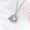 Collar Personalizado Sol y Luna con Piedra de Nacimiento Joyería Celestial Regalo de Cumpleaños Día de la Madre para Mamá Mujer