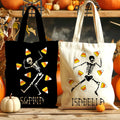 Personalizada Candy-Corn Calabaza Lollipop Esqueleto Bolsa reutilizable con nombre Trick or Treat Halloween Party Regalo para niños Amigos Familia