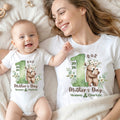 Personalizado lindo oso de peluche 100% algodón camiseta del bebé body con nombre cumpleaños 1er regalo del día de la madre para la madre bebé