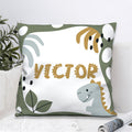 Personalizada Planta de dibujos animados Dinosaurio Arrojar Funda de almohada con nombre Decoración del hogar Holiday Birthday Gift for Boys Girls
