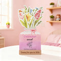 Calendario de Escritorio Personalizado Acuarela Floral 2026 con Texto Grabado y Base de Madera Decoración del Hogar Regalo de Año Nuevo para Amigos de la Familia