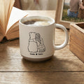 Línea personalizada Chica y su perro 12 oz Taza de café de cerámica con asa y nombres grabados Hogar Oficina Drinkware Pet Memorial Gift for Pet Lover