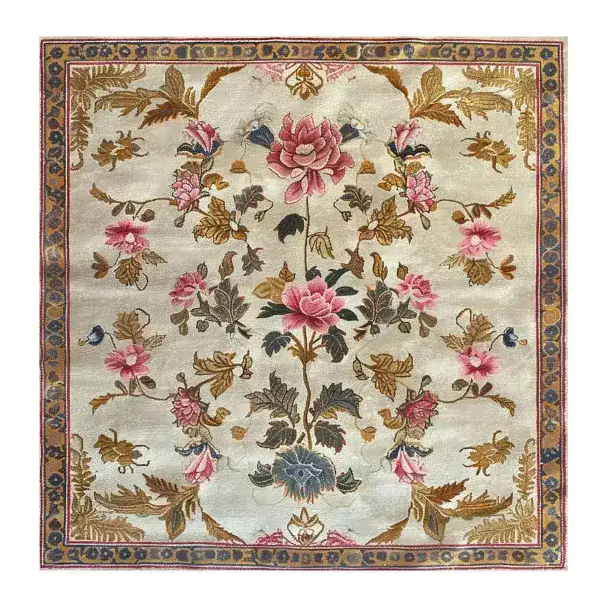 Golden Glory Square Hand Tufted Wool Rug