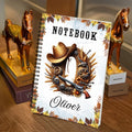 Cuaderno de espiral A5 personalizado con nombre y 120 páginas rayadas con tema de caballo y hoja de arce Regalo de cumpleaños para amigos amantes de los caballos