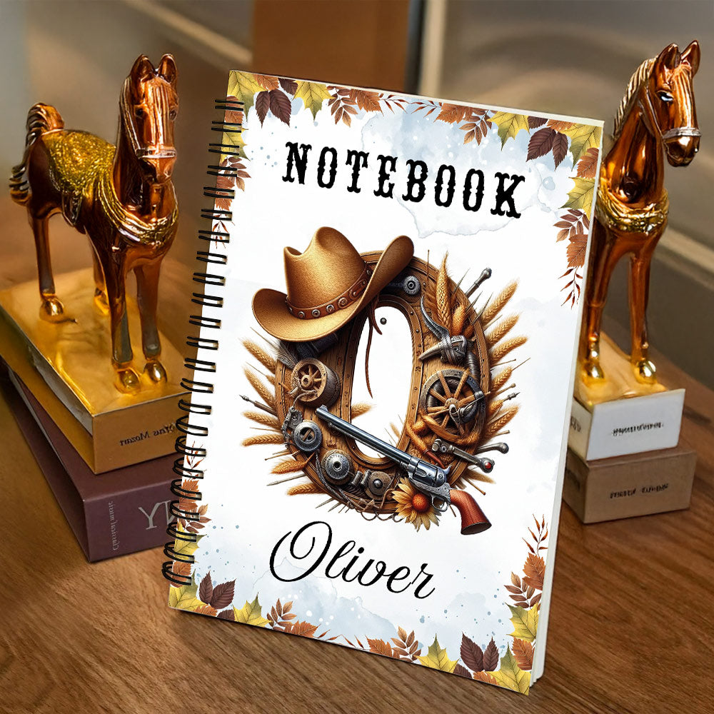 Cuaderno de espiral A5 personalizado con nombre y 120 páginas rayadas con tema de caballo y hoja de arce Regalo de cumpleaños para amigos amantes de los caballos