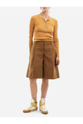 Chloé Ribbed-Knit Henley Top — Orange