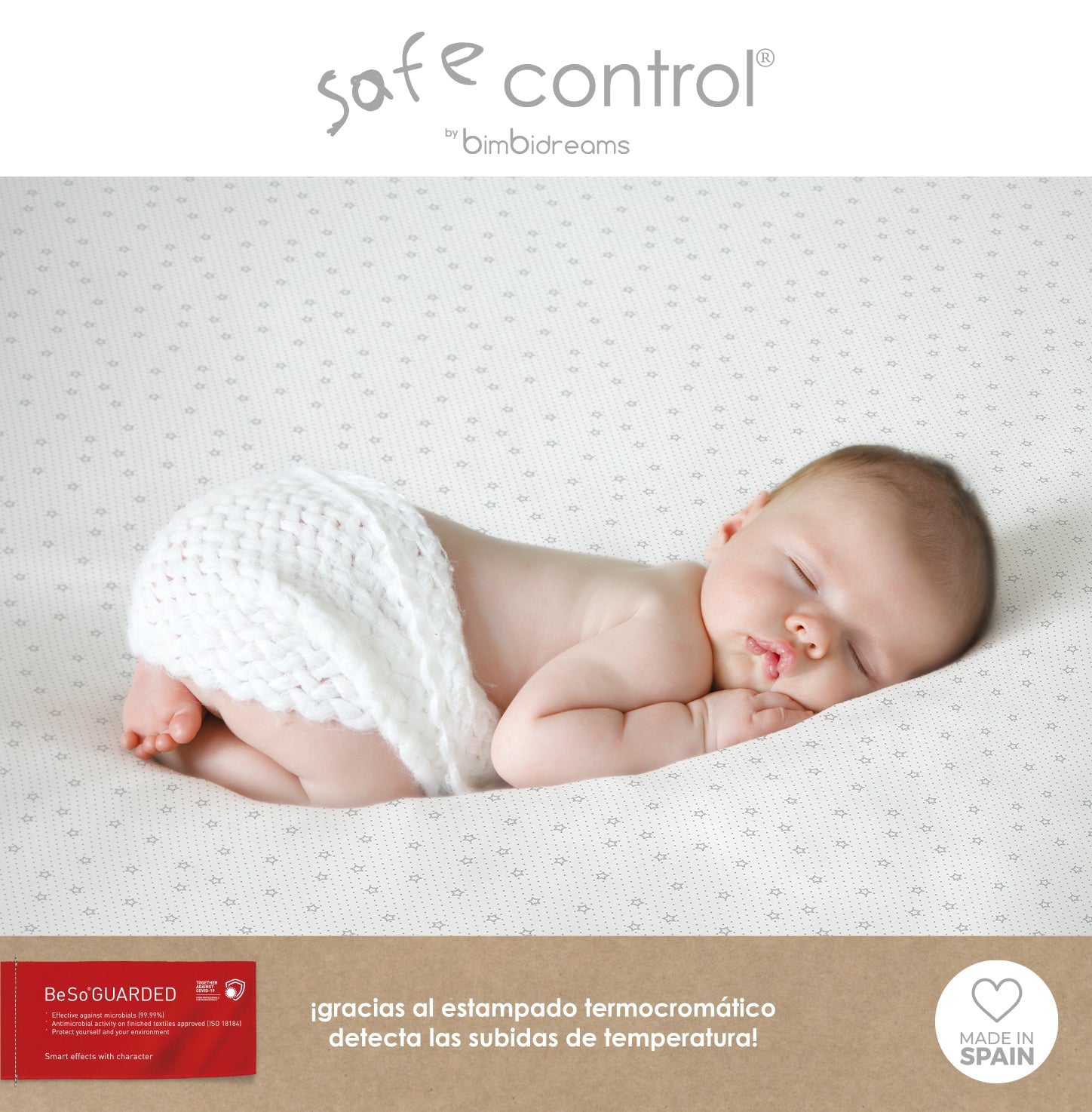 SÁBANA BAJERA IMPERMEABLE TERMOINTELIGENTE ANTIBACTERIAL SAFE CONTROL DE BIMBIDREAMS