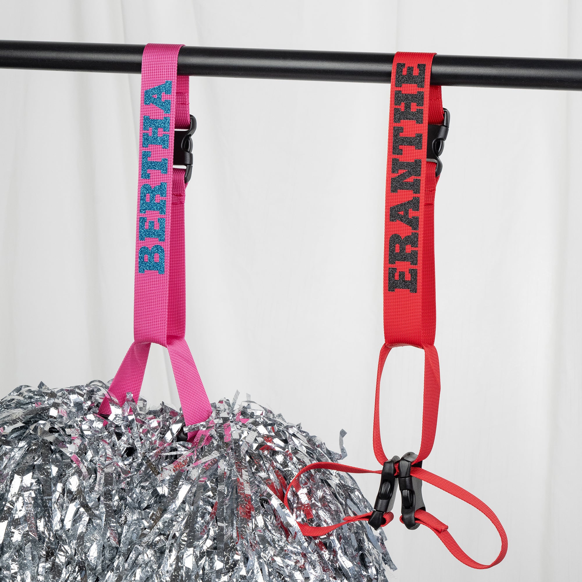 Personalizado Multicolor Ajustable Pom Pom Portador Correa con Glitter Nombre Cheer Práctica Accesorio Game Day Regalo para Cheerleaders