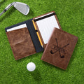 Portatarjetas de golf de cuero de PU personalizado con inicial y nombre Accesorios de entrenamiento de competición Regalo de cumpleaños Día del partido para hombre Amante del golf