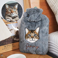 Personalizado bordado Nombre Mascota Cara Foto Peluche Botella de Agua Caliente Invierno Esencial Cumpleaños Regalo de Navidad para Pet Lover Propietario