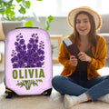 Personalizado Multicolor Nacimiento Flor Funda de equipaje se adapta a 18-32 pulgadas Maleta con nombre Accesorios de viaje Regalo de cumpleaños para las mujeres niñas
