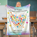 Suave manta personalizada con nombre y texto Flor de corazón Decoración para el hogar Regalo de agradecimiento por la vuelta al cole para profesores