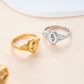 Personalizada grabada Nacimiento Flor Signet Anillo Dainty Joyería Aniversario Navidad Cumpleaños Regalo para ella