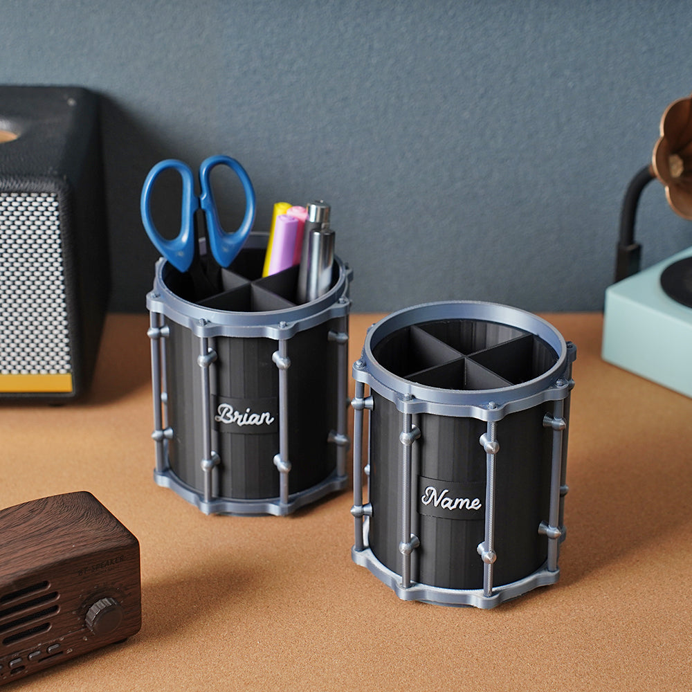 Portabolígrafos personalizado en 3D con diseño de tambor repicador y nombre Regalo de cumpleaños Aniversario para profesor Amante de la música