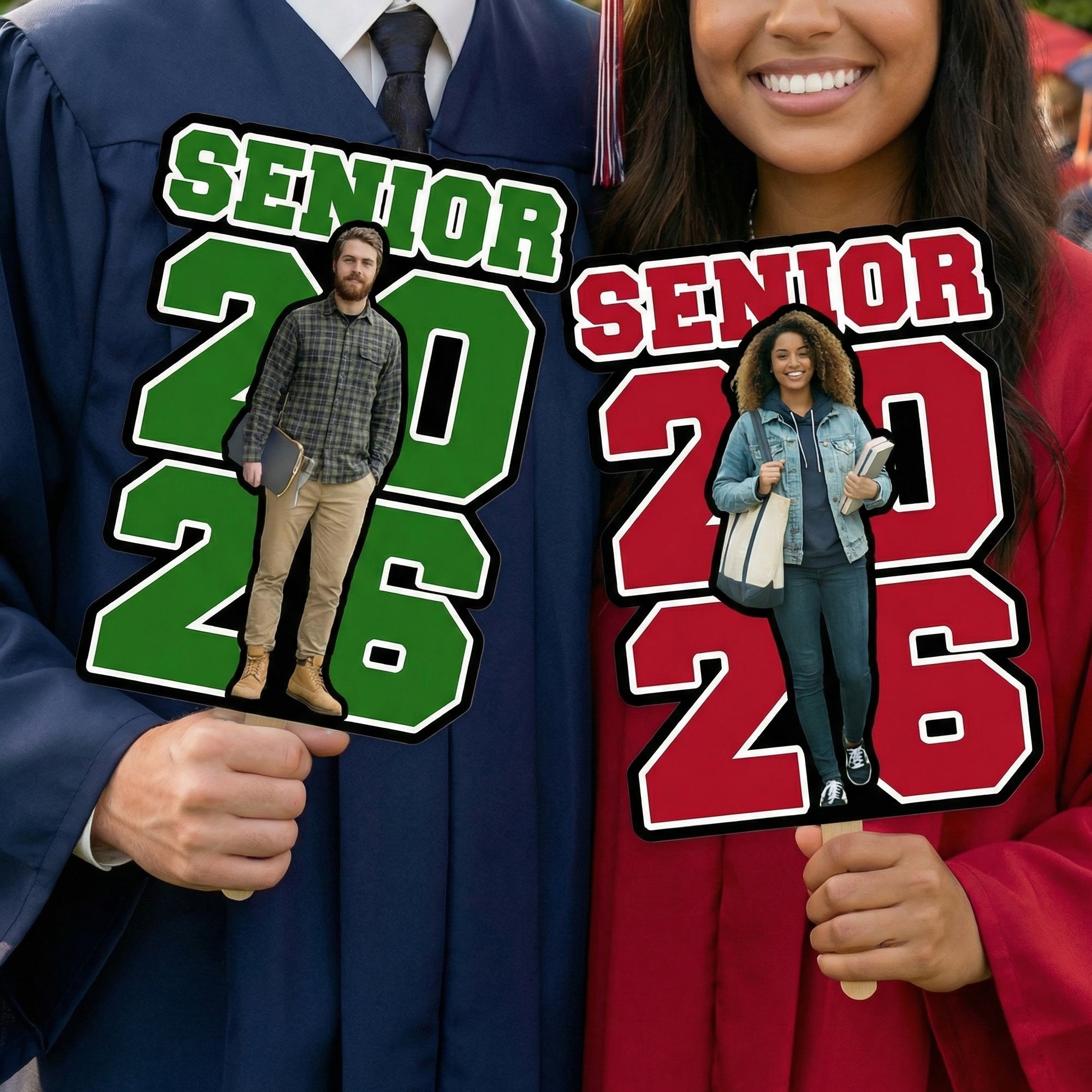 Abanico de Graduación Personalizado con Foto de Graduación Ceremonia de Graduación Uso de Fiesta Regalo de Conmemoración de Graduación para Graduado de la Clase de 2026