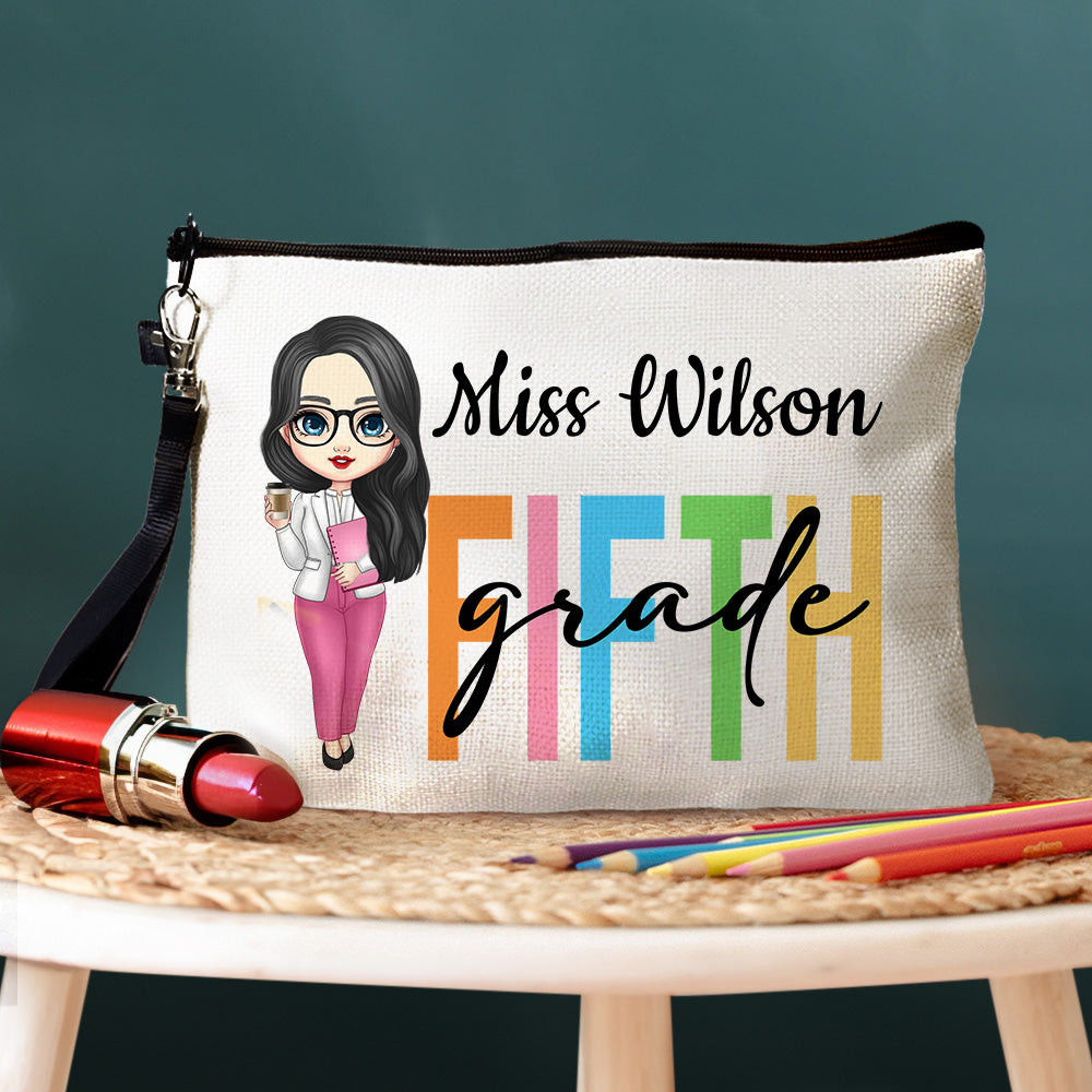 Bolsa de cosméticos personalizada con nombre y pulsera para el Día del Maestro Regalo de agradecimiento para profesores