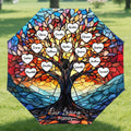 Árbol genealógico personalizado de imitación de vidrieras 2-25 nombres Paraguas tríptico automático Memento Regalo de cumpleaños para la familia