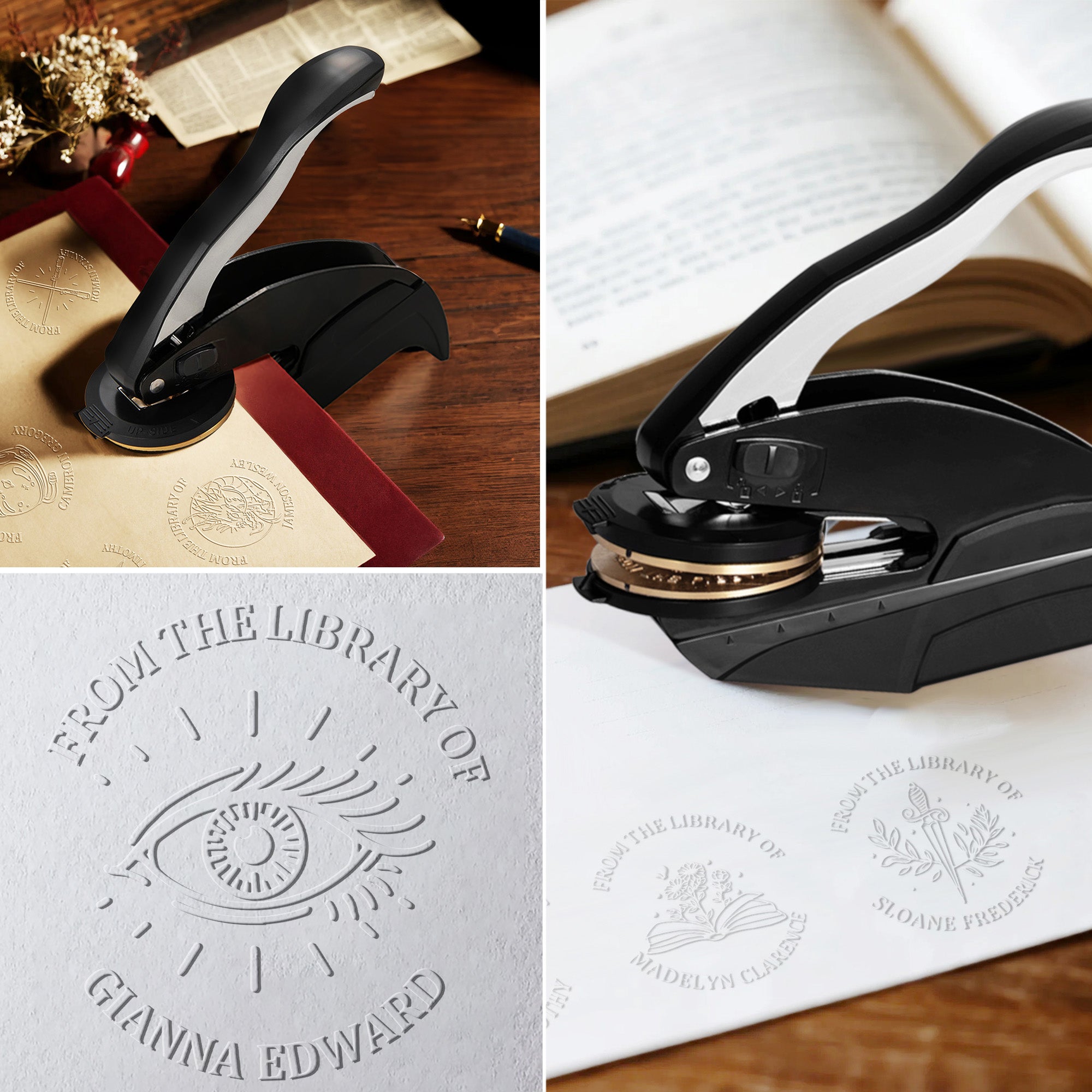 Personalizado Vintage Tradicional Magia Divertido Patrón de acero inoxidable negro máquina de grabado en relieve con el texto Regalo de cumpleaños para los amigos Escritores