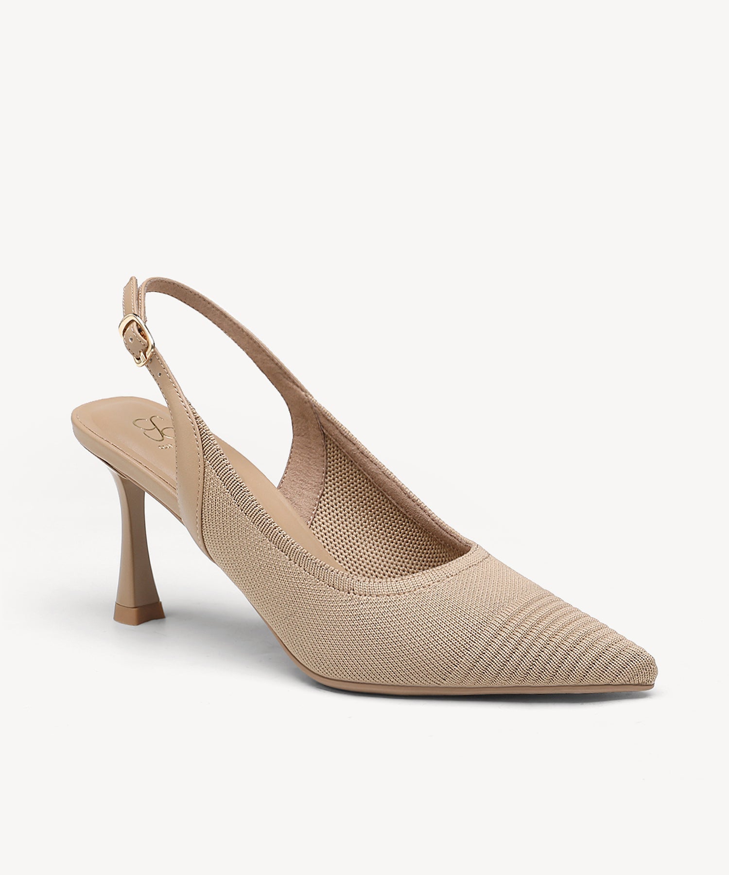 Elegant Ligne Pointed Toe Heeled Slingback - Apricot / US 6.5 | EU 37 | UK 4.5