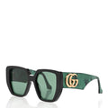 Gucci Acetate Square Frame Sunglasses GG0956S Green Black