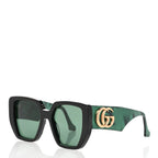 Gucci Acetate Square Frame Sunglasses GG0956S Green Black