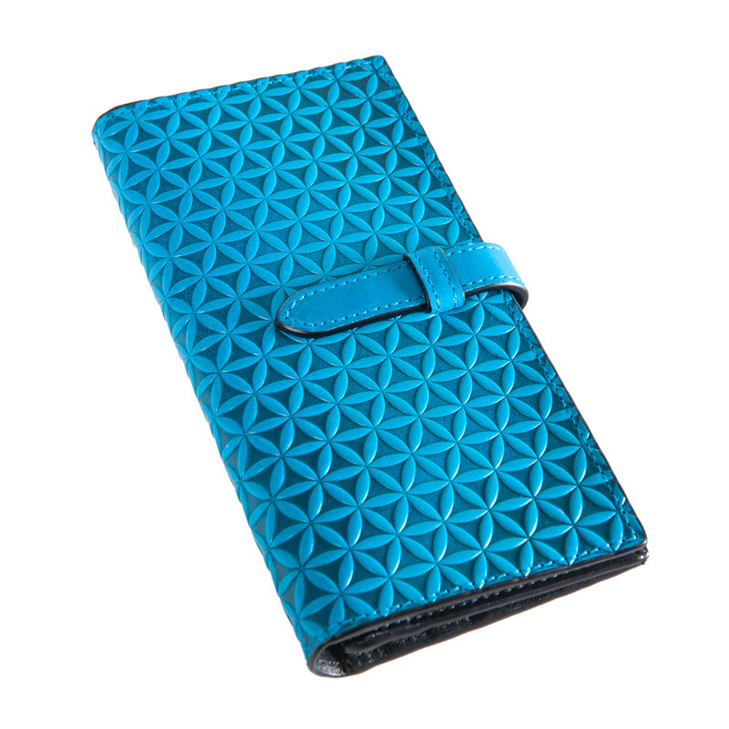 Large Embossed Leather Blue Wallet Freila