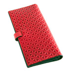 Red Leather Wallet Flower of Life Freila