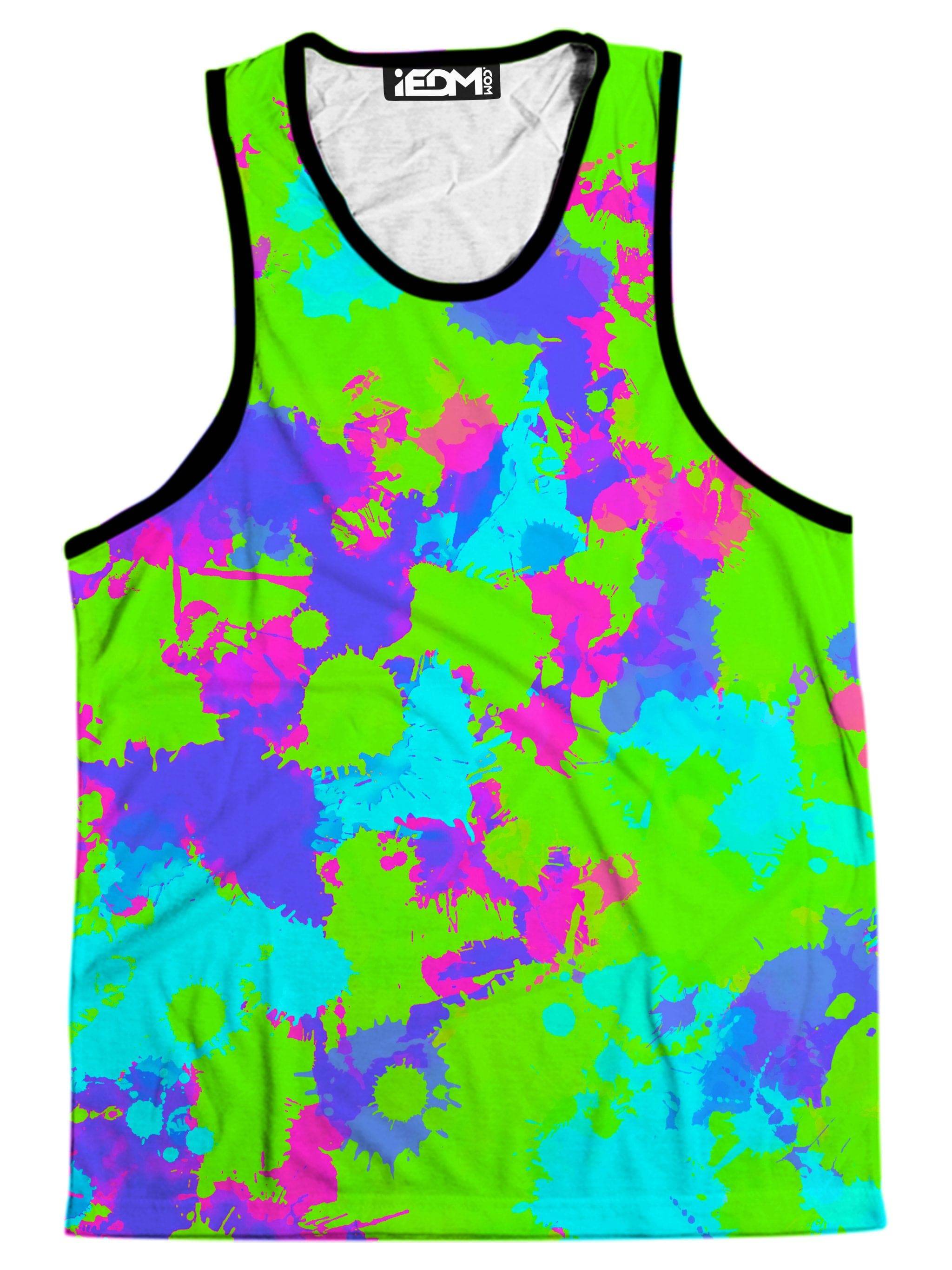 90s Neon Paint Splatter Men's Tank