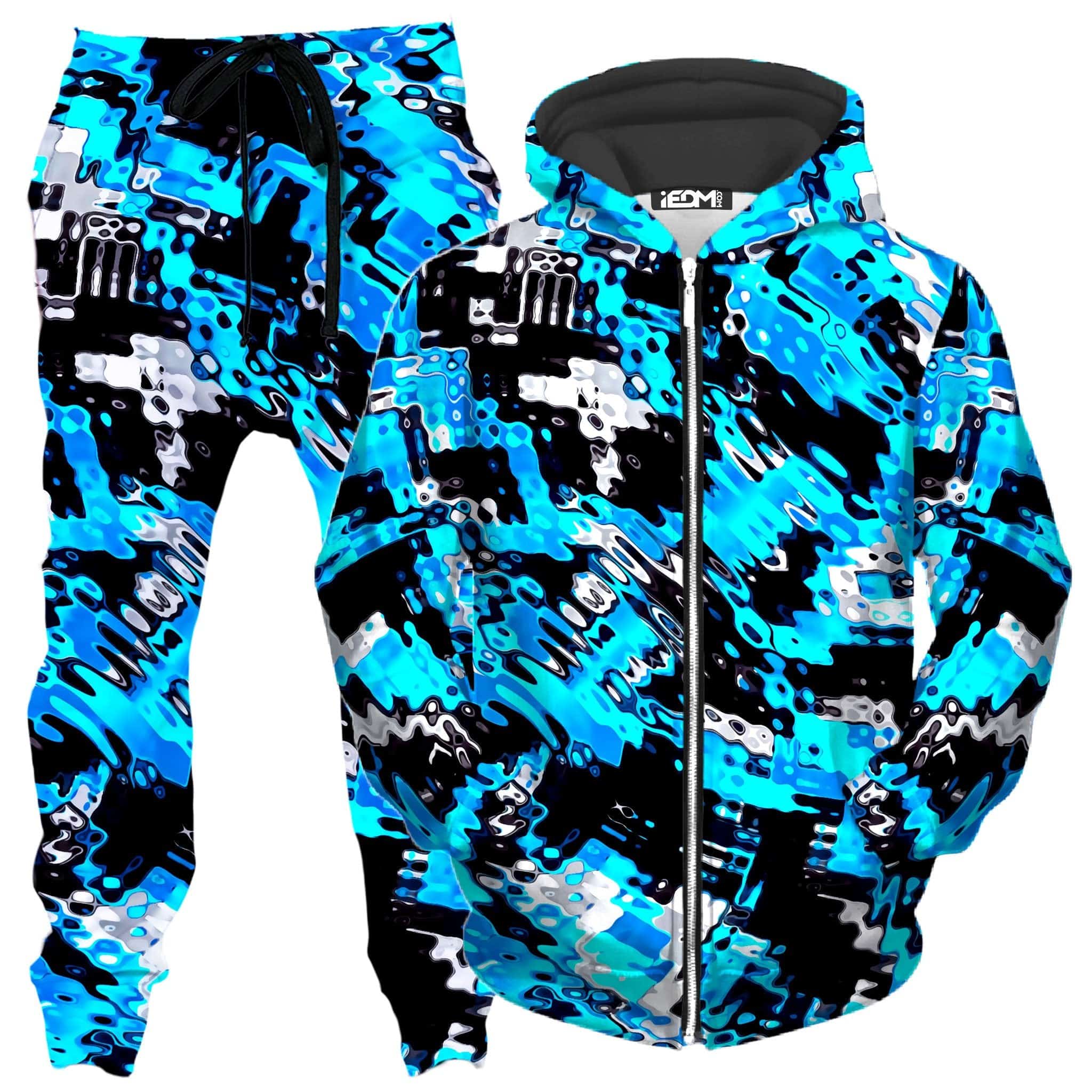 Aqua Rave Zip-Up Hoodie and Joggers Combo