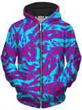 Berry Blast Hypno Splatter Unisex Zip-Up Hoodie