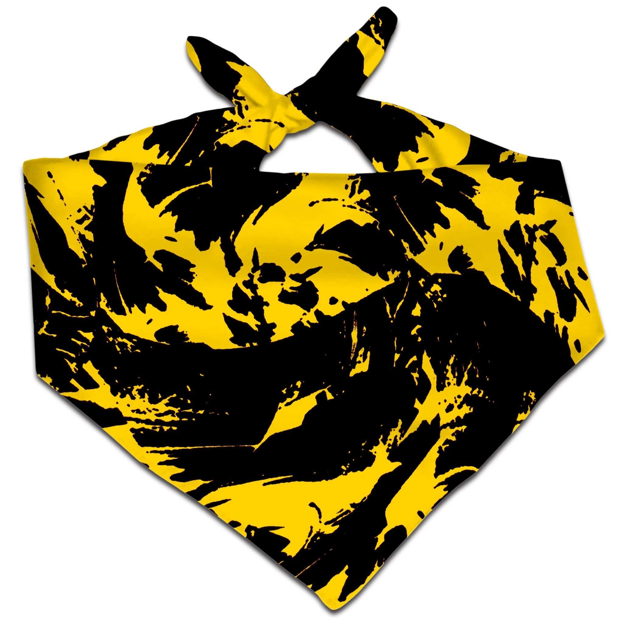 Black and Yellow Paint Splatter Bandana