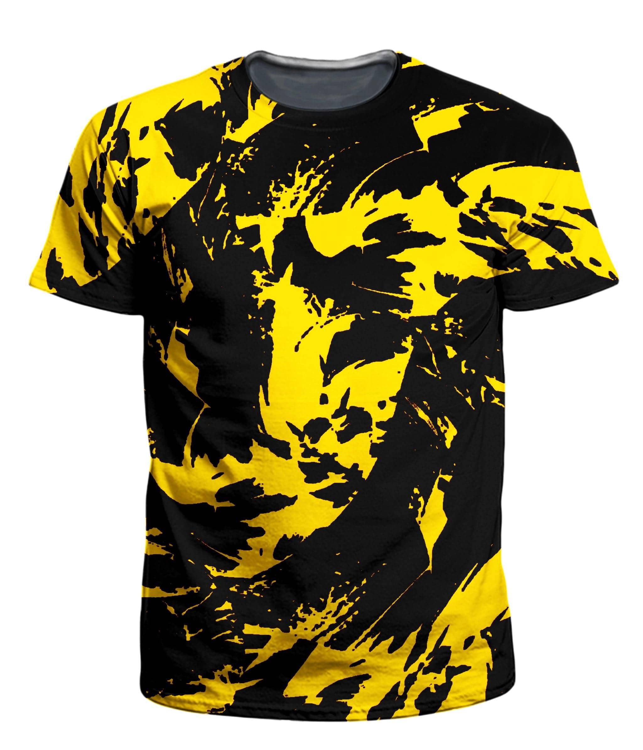 Black and Yellow Paint Splatter Men's T-Shirt