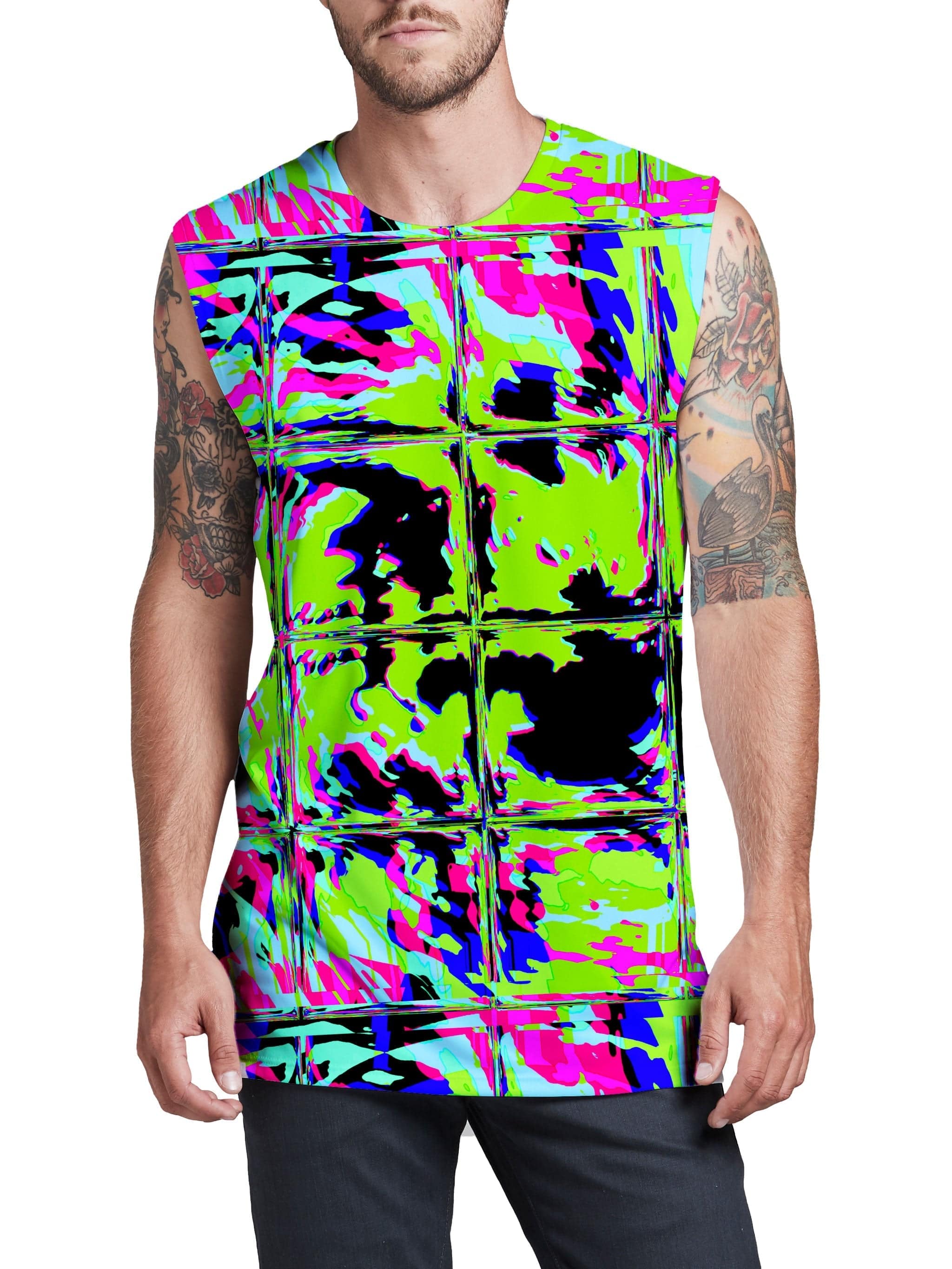 Blacklight Rave Glitch Men's Muscle Tank