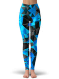 Blue and Black Geo Leggings