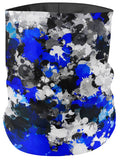 Blue and Grey Paint Splatter Bandana Mask