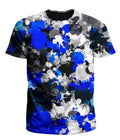 Blue and Grey Paint Splatter Men's T-Shirt