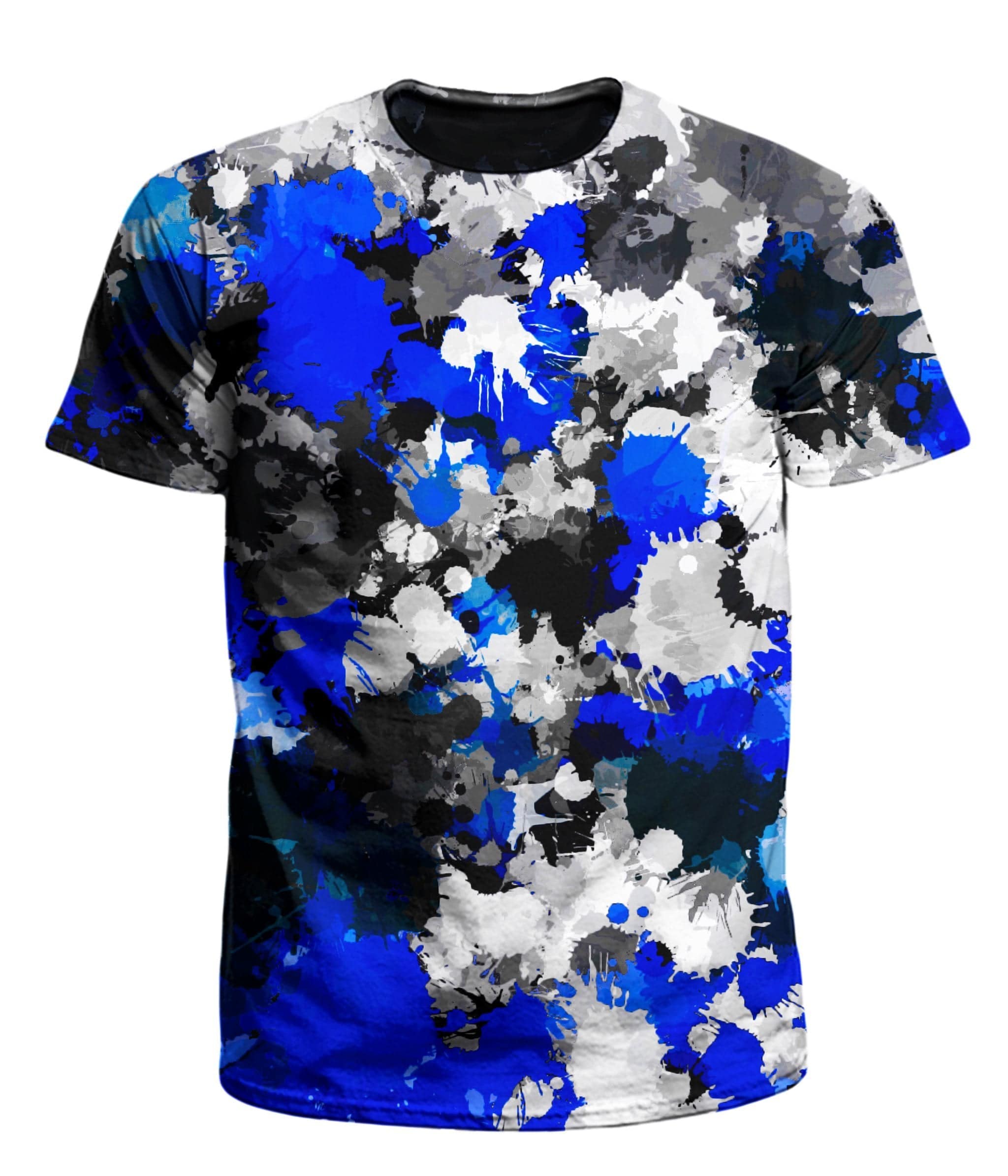 Blue and Grey Paint Splatter Men's T-Shirt
