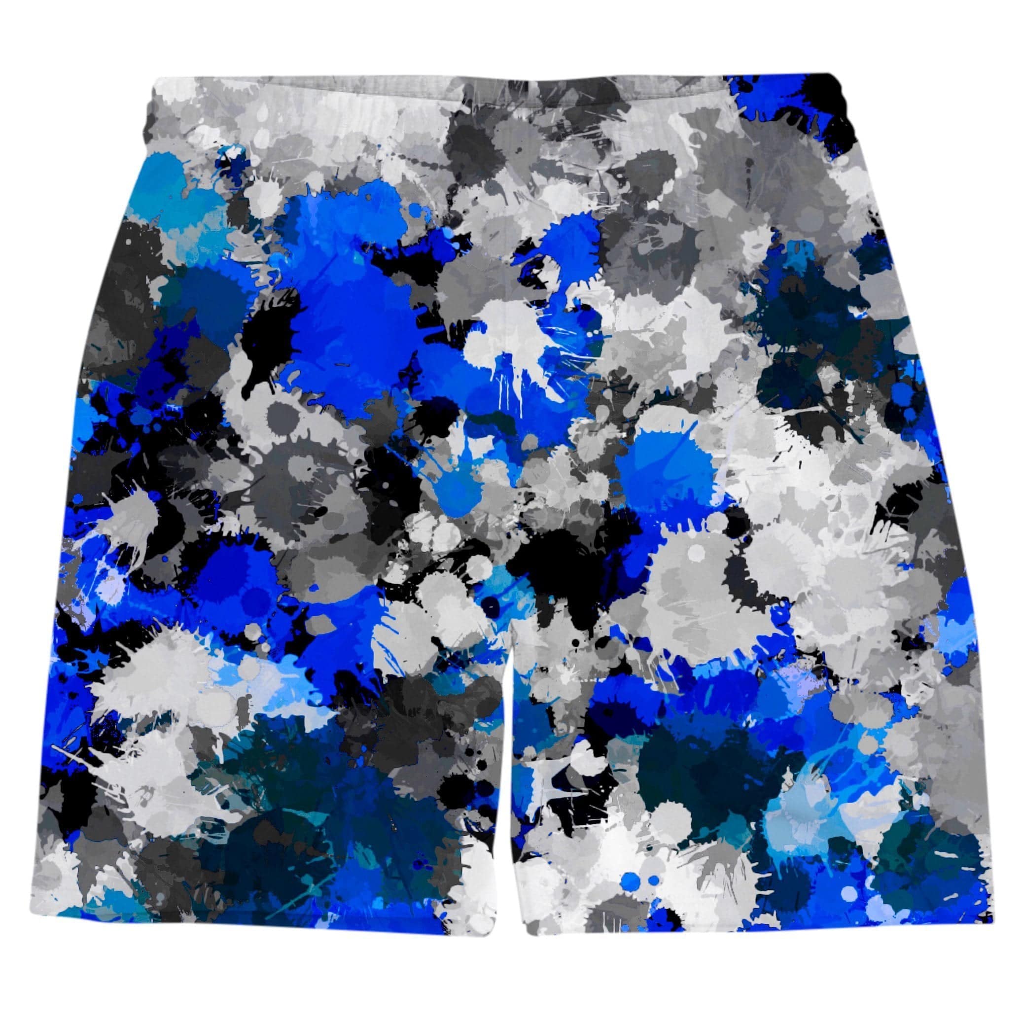 Blue and Grey Paint Splatter Weekend Shorts