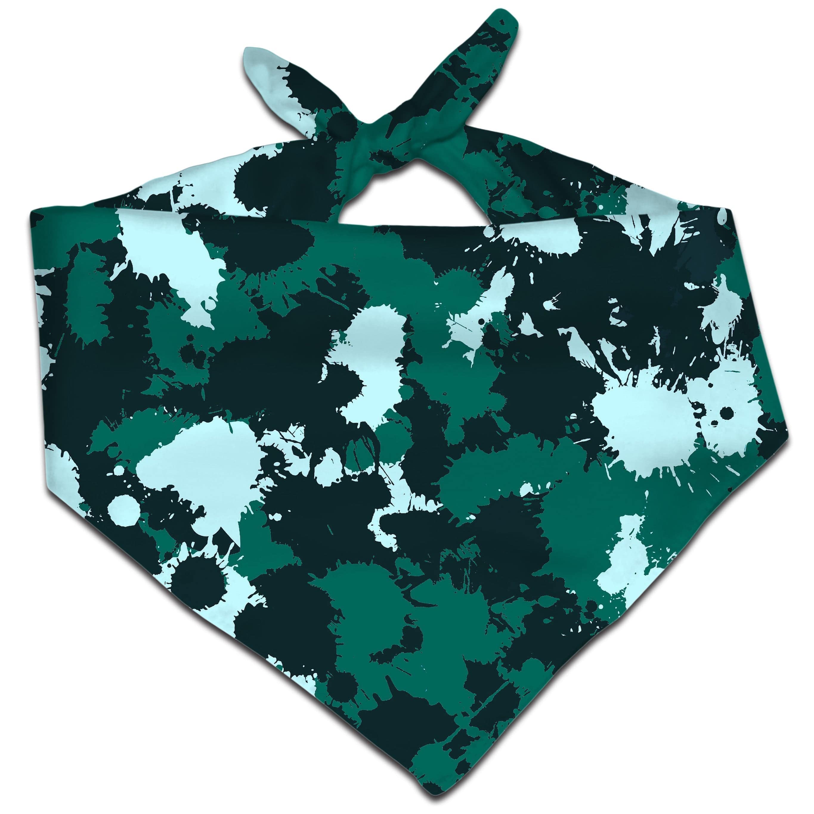 Emerald Teal Paint Splatter Bandana