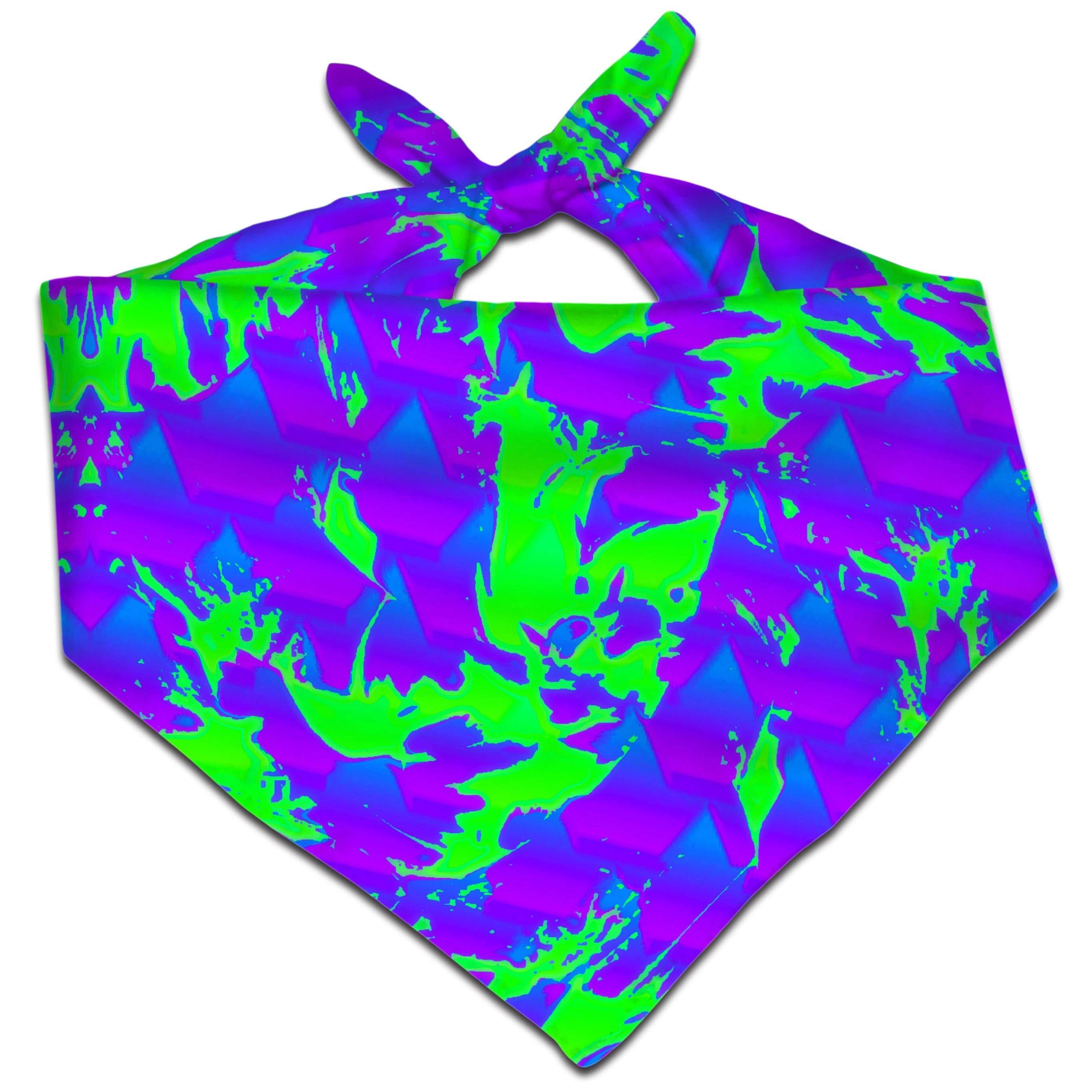 Green and Purple Hypno Splatter Bandana