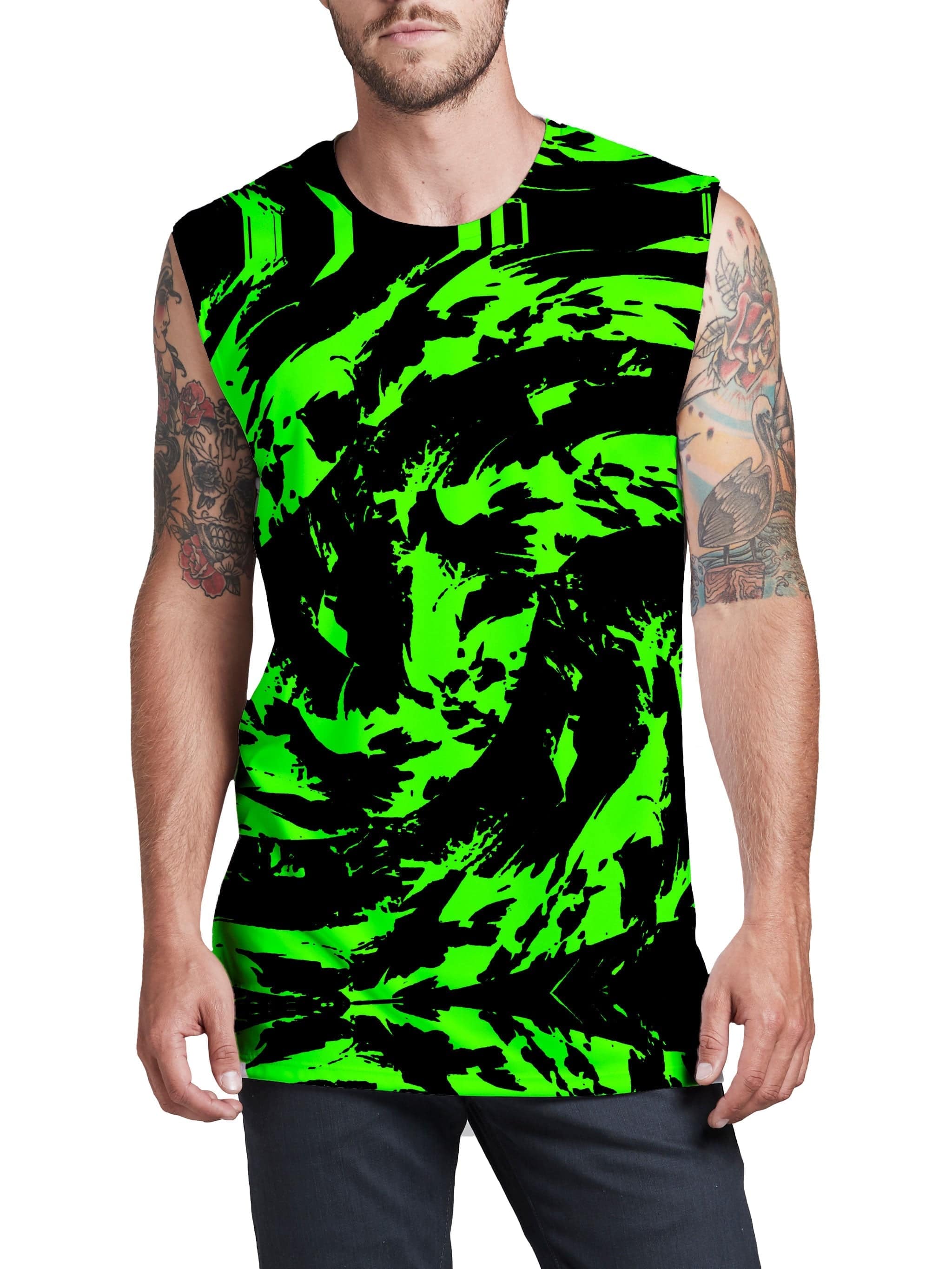 Neon Graffiti Paint Splatter Men's Muscle Tank
