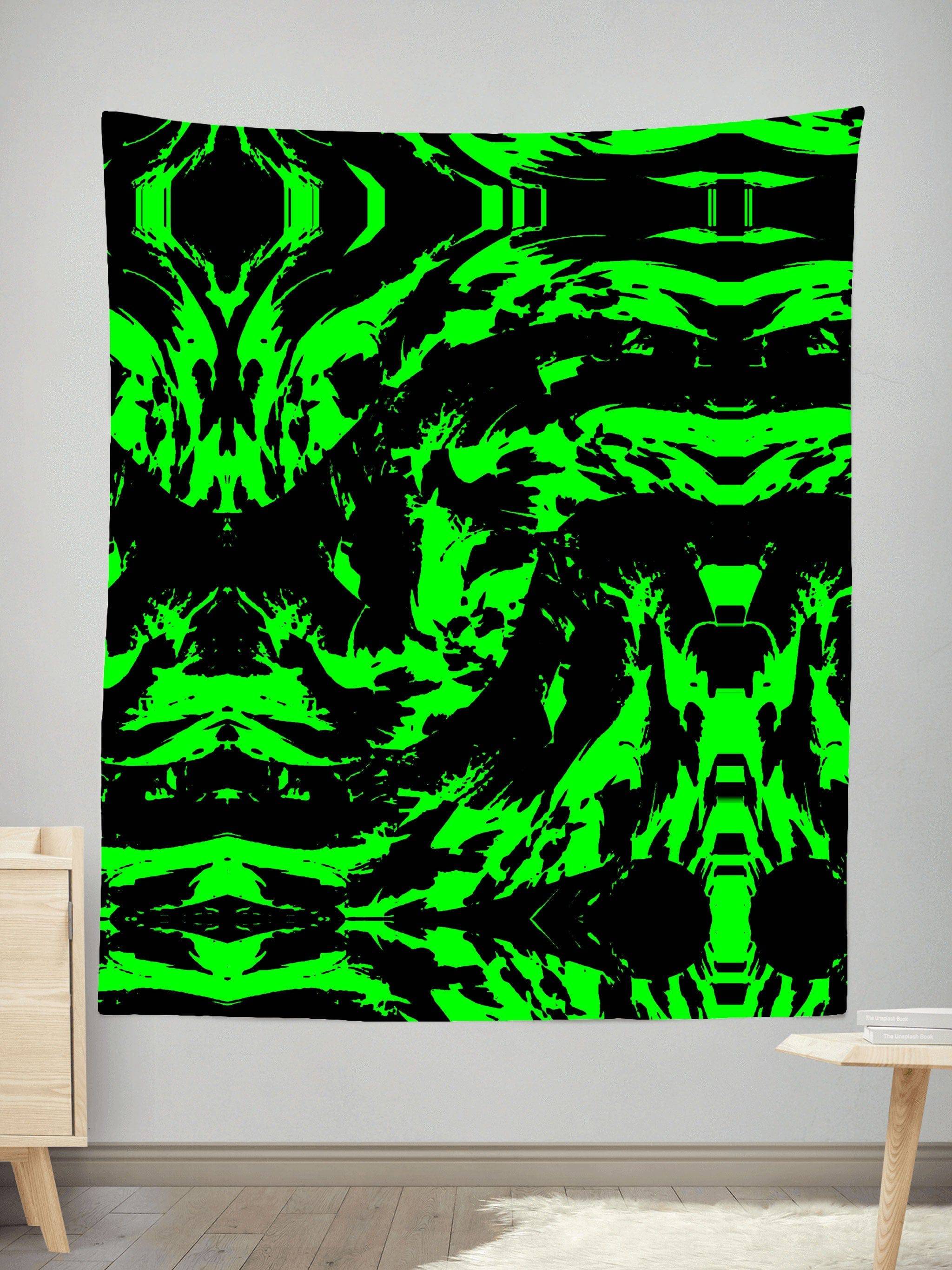 Neon Graffiti Paint Splatter Tapestry